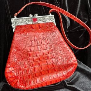 James Culver Vintage Moulin Rouge Red Leather Handbag